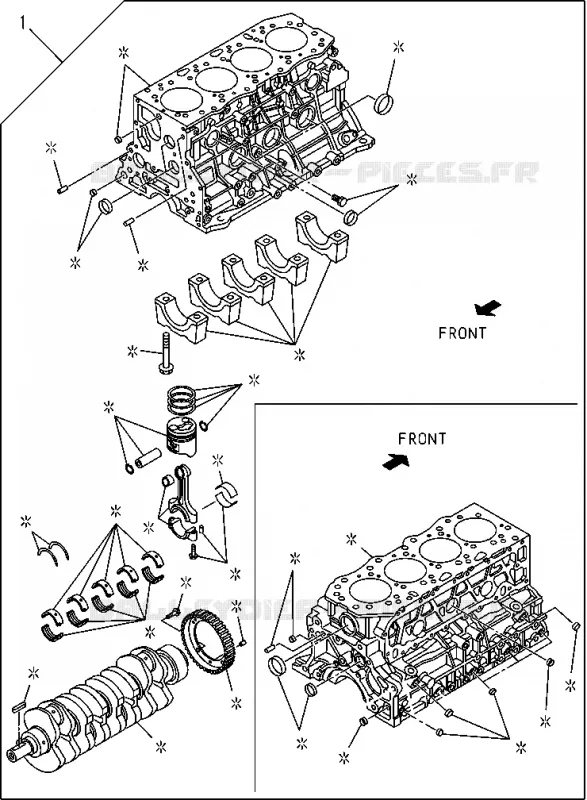 0-01 - Bloc embielle<br />[001A]4JJ1,4JK1 Isuzu PICK UP 2004-2011 DMAX SPACE CAB 4X2 LONG 3.0L 4JJ1-TCX (LS0)
