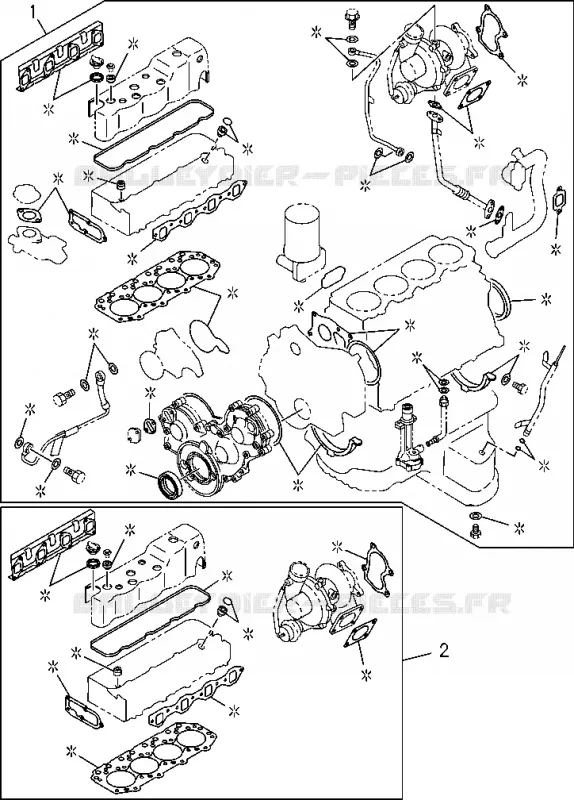 0-05 - Jeu pochette moteur<br />[005A]4JA1-T Isuzu PICK UP 2004-2011 DMAX SPACE CAB 4X2 LONG 3.0L 4JJ1-TCX (LS0)