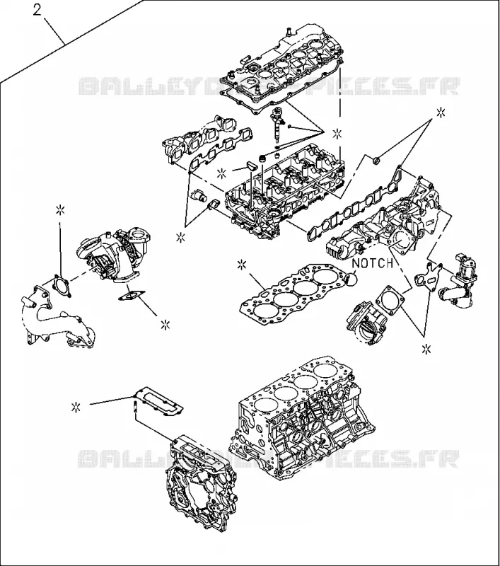 0-05 - Jeu pochette moteur<br />[005A]4JJ1,4JK1;ENG HD OVERHAUL Isuzu PICK UP 2004-2011 DMAX AUTOMATIQUE AISIN RMD 3.0L 4JH1-TC (RDM)