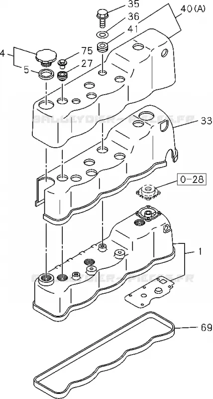 0-10 - Cache culbuteur<br />[010A]4JA1-T Isuzu PICK UP 2004-2011 DMAX SPACE CAB 4X2 LONG 3.0L 4JJ1-TCX (LS0)