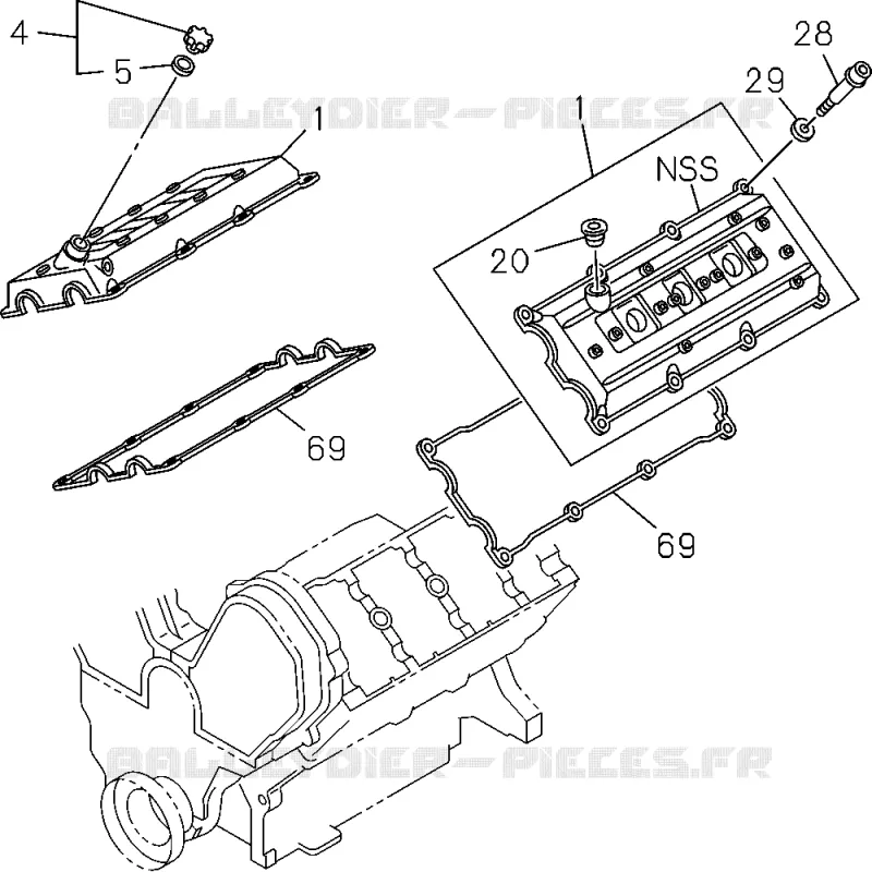 0-10 - Cache culbuteur<br />[010A]6VE1 Isuzu PICK UP 2004-2011 DMAX SPACE CAB 4X2 LONG 3.0L 4JJ1-TCX (LS0)