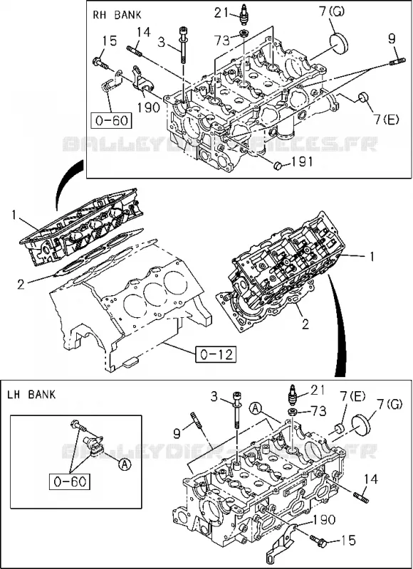 0-11 - Culasse<br />[011A]6VE1(NO.1) Isuzu PICK UP 2004-2011 DMAX AUTOMATIQUE AISIN RMD 3.0L 4JH1-TC (RDM)
