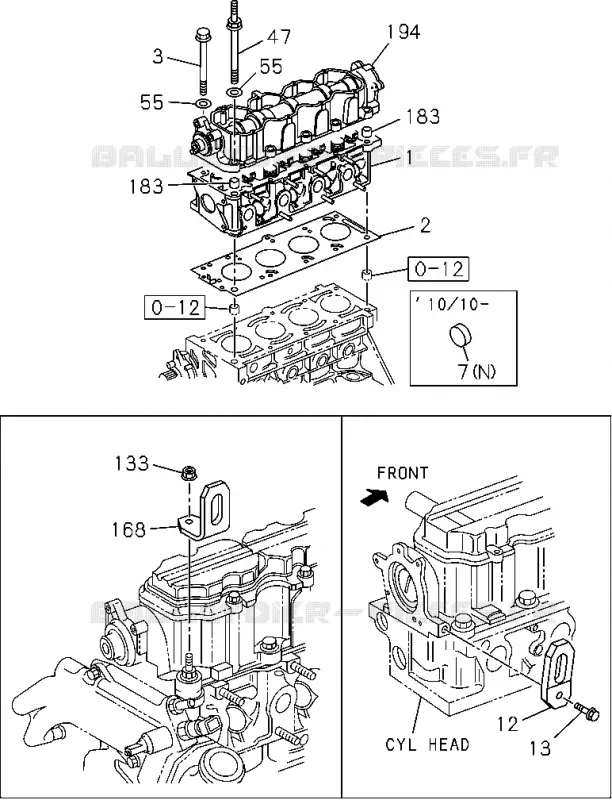 0-11 - Culasse<br />[011A]C24SE Isuzu PICK UP 2004-2011 DMAX AUTOMATIQUE AISIN RMD 3.0L 4JH1-TC (RDM)