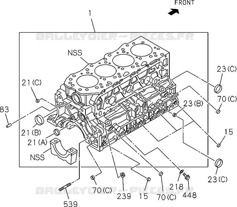 0-12 - Bloc moteur<br />[012A]4JJ1,4JK1(NO.2) Isuzu PICK UP 2004-2011 DMAX AUTOMATIQUE AISIN RMD 3.0L 4JH1-TC (RDM)