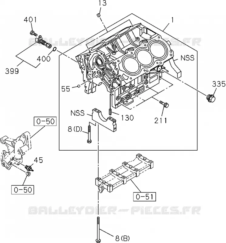 0-12 - Bloc moteur<br />[012A]6VE1 Isuzu PICK UP 2004-2011 DMAX SPACE CAB 4X2 LONG 3.0L 4JJ1-TCX (LS0)
