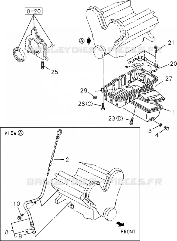 0-13 - Carter d'huile et jauge à huile<br />[013A]6VE1 Isuzu PICK UP 2004-2011 DMAX AUTOMATIQUE AISIN RMD 3.0L 4JH1-TC (RDM)