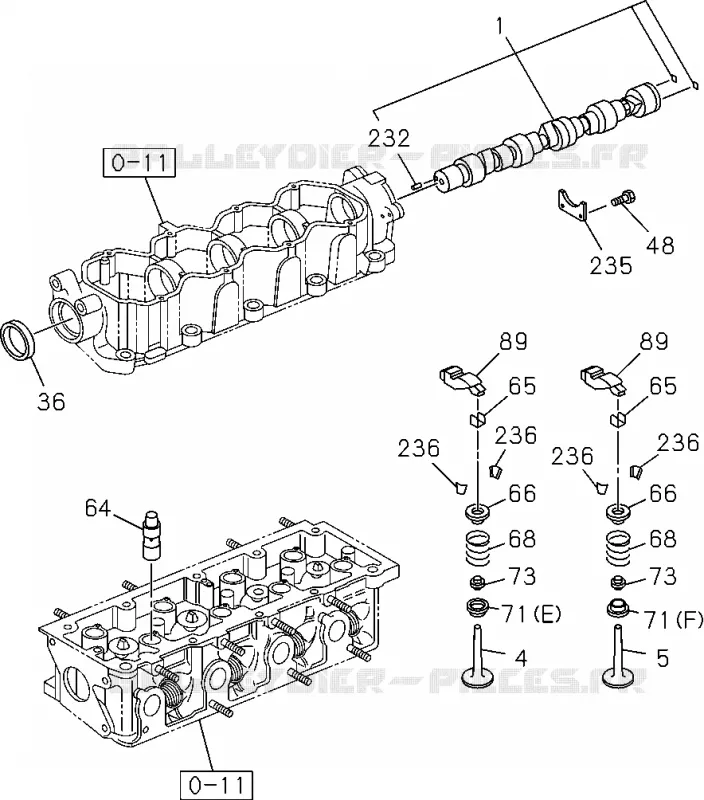 0-14 - Arbre à cames et soupapes<br />[014A]-'10/9 C24SE Isuzu PICK UP 2004-2011 DMAX SPACE CAB 4X2 LONG 3.0L 4JJ1-TCX (LS0)