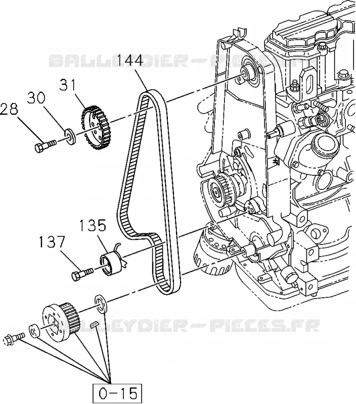 0-14 - Arbre à cames et soupapes<br />[014A]C24SE Isuzu PICK UP 2004-2011 DMAX AUTOMATIQUE AISIN RMD 3.0L 4JH1-TC (RDM)