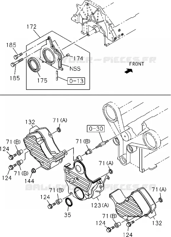 0-20 - Carter de distribution et cloche de volant moteur<br />[020A]6VE1 Isuzu PICK UP 2004-2011 DMAX SPACE CAB 4X2 LONG 3.0L 4JJ1-TCX (LS0)