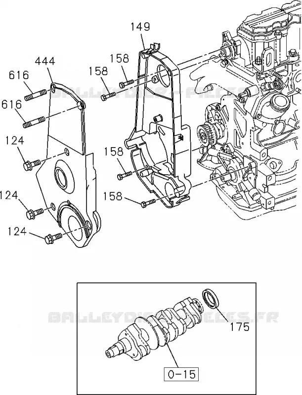 0-20 - Carter de distribution et cloche de volant moteur<br />[020A]C24SE Isuzu PICK UP 2004-2011 DMAX SPACE CAB 4X2 LONG 3.0L 4JJ1-TCX (LS0)