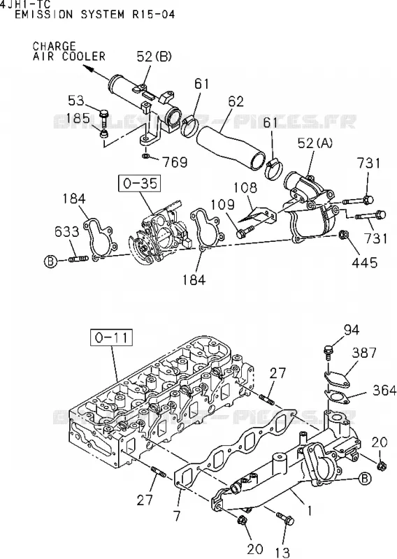 0-25 - Collecteur d’admission<br />[025A]4JH1-TC Isuzu PICK UP 2004-2011 DMAX AUTOMATIQUE AISIN RMD 3.0L 4JH1-TC (RDM)