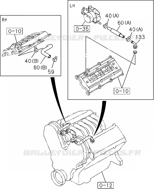 0-28 - Système de ventilation<br />[028A]6VE1 Isuzu PICK UP 2004-2011 DMAX AUTOMATIQUE AISIN RMD 3.0L 4JH1-TC (RDM)