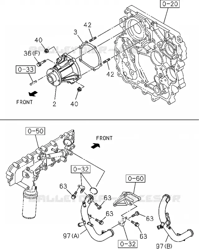 0-30 - Pompe à eau et résistance à la corrosion<br />[030A]4JJ1,4JK1 Isuzu PICK UP 2004-2011 DMAX SPACE CAB 4X2 LONG 3.0L 4JJ1-TCX (LS0)