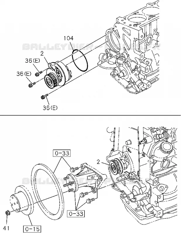 0-30 - Pompe à eau et résistance à la corrosion<br />[030A]C24SE Isuzu PICK UP 2004-2011 DMAX AUTOMATIQUE AISIN RMD 3.0L 4JH1-TC (RDM)