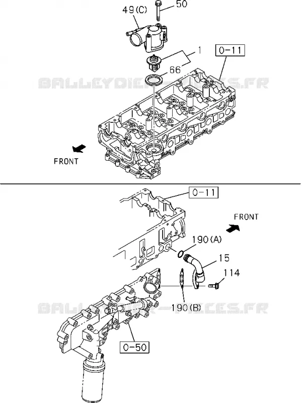 0-31 - Thermostat et boîte<br />[031A]4JJ1,4JK1 Isuzu PICK UP 2004-2011 DMAX SPACE CAB 4X2 LONG 3.0L 4JJ1-TCX (LS0)
