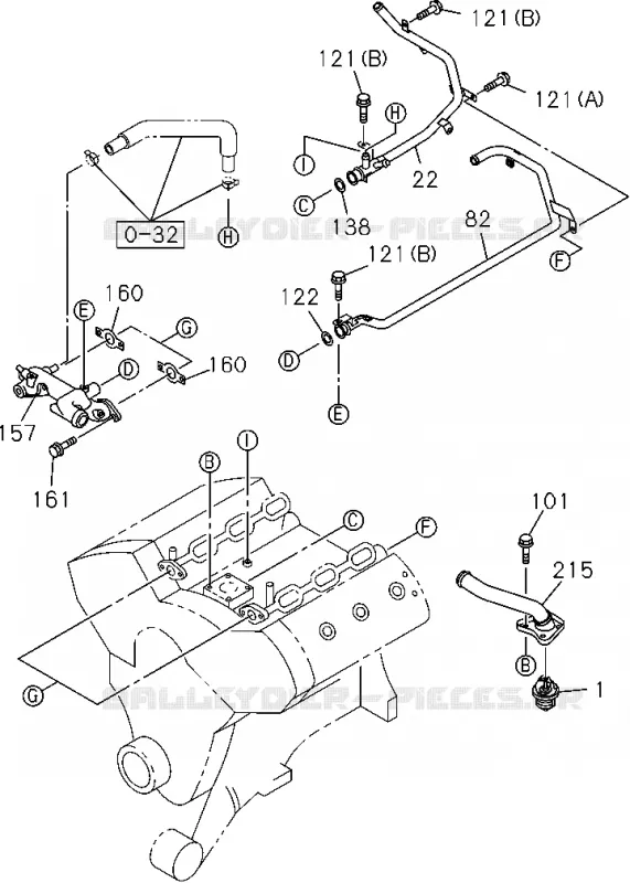 0-31 - Thermostat et boîte<br />[031A]6VE1 Isuzu PICK UP 2004-2011 DMAX SPACE CAB 4X2 LONG 3.0L 4JJ1-TCX (LS0)