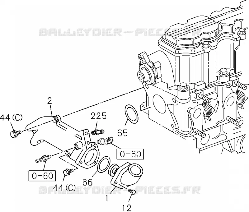 0-31 - Thermostat et boîte<br />[031A]C24SE Isuzu PICK UP 2004-2011 DMAX AUTOMATIQUE AISIN RMD 3.0L 4JH1-TC (RDM)