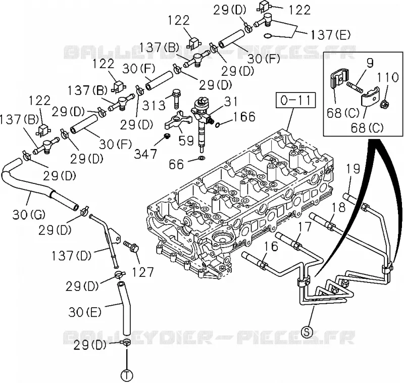 0-40 - Système injection carburant<br />[040A]4JJ1,4JK1(NO.1) Isuzu PICK UP 2004-2011 DMAX SPACE CAB 4X2 LONG 3.0L 4JJ1-TCX (LS0)