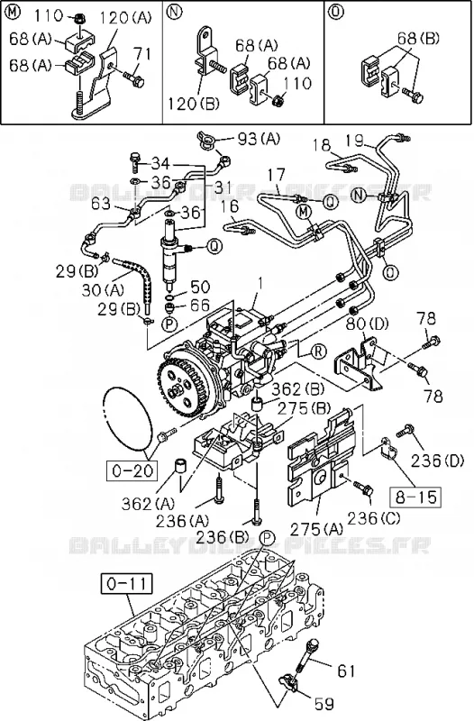 0-40 - Système injection carburant<br />[040A]INJ PIPE AND PUMP ASM;4JH1-TC Isuzu PICK UP 2004-2011 DMAX SPACE CAB 4X2 LONG 3.0L 4JJ1-TCX (LS0)