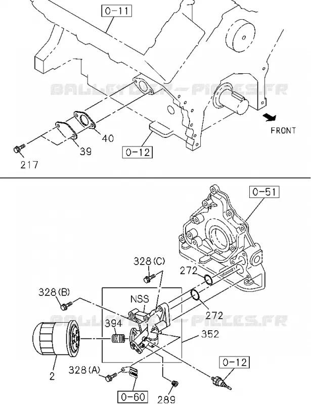 0-50 - Refroidisseur d’huile et filtre à huile<br />[050A]6VE1 Isuzu PICK UP 2004-2011 DMAX AUTOMATIQUE AISIN RMD 3.0L 4JH1-TC (RDM)