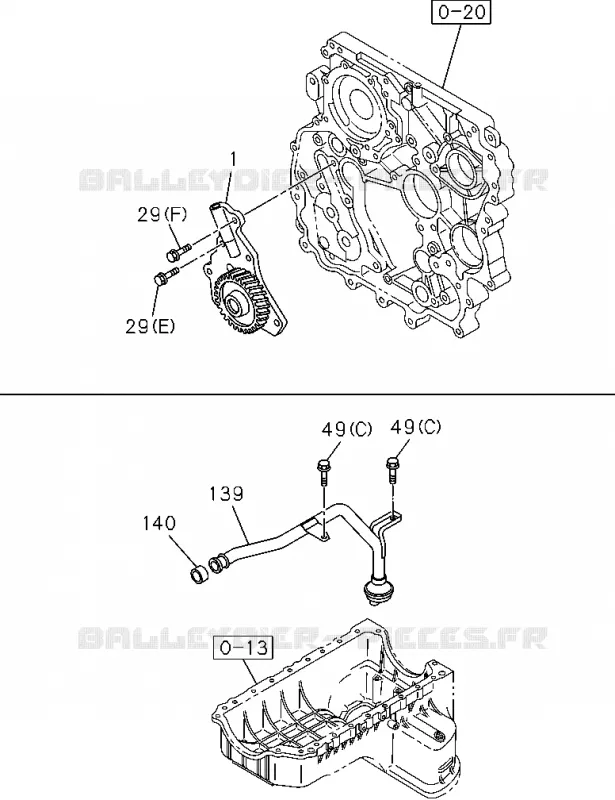 0-51 - Pompe à huile et crépine d’huile<br />[051A]4JJ1,4JK1 Isuzu PICK UP 2004-2011 DMAX AUTOMATIQUE AISIN RMD 3.0L 4JH1-TC (RDM)