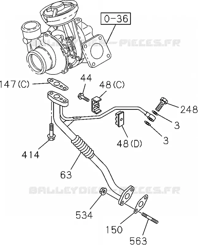 0-52 - Tuyauterie d’huile et de circuit à vide - Moteur<br />[052A]-'10/7 4JJ1-TCX Isuzu PICK UP 2004-2011 DMAX AUTOMATIQUE AISIN RMD 3.0L 4JH1-TC (RDM)