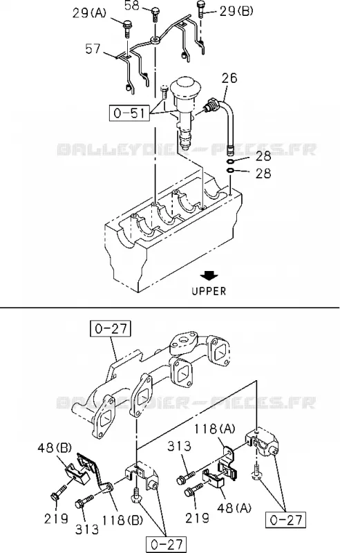 0-52 - Tuyauterie d’huile et de circuit à vide - Moteur<br />[052A]4JA1,4JH1(NO.2) Isuzu PICK UP 2004-2011 DMAX SPACE CAB 4X2 LONG 3.0L 4JJ1-TCX (LS0)