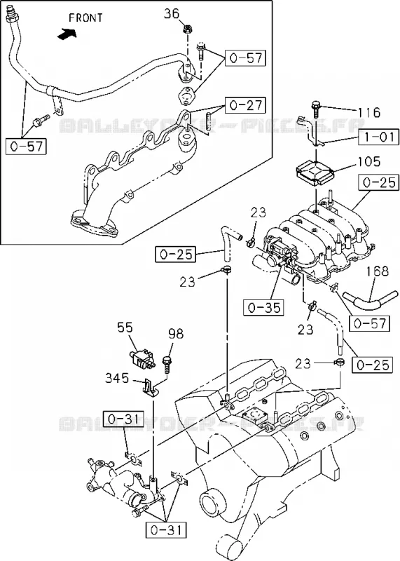 0-56 - Système émissions<br />[056A]6VE1 Isuzu PICK UP 2004-2011 DMAX SPACE CAB 4X2 LONG 3.0L 4JJ1-TCX (LS0)