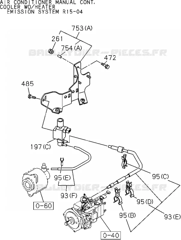 0-57 - Tuyauterie émissions<br />[057A]4JA1-T(NO.3) Isuzu PICK UP 2004-2011 DMAX AUTOMATIQUE AISIN RMD 3.0L 4JH1-TC (RDM)