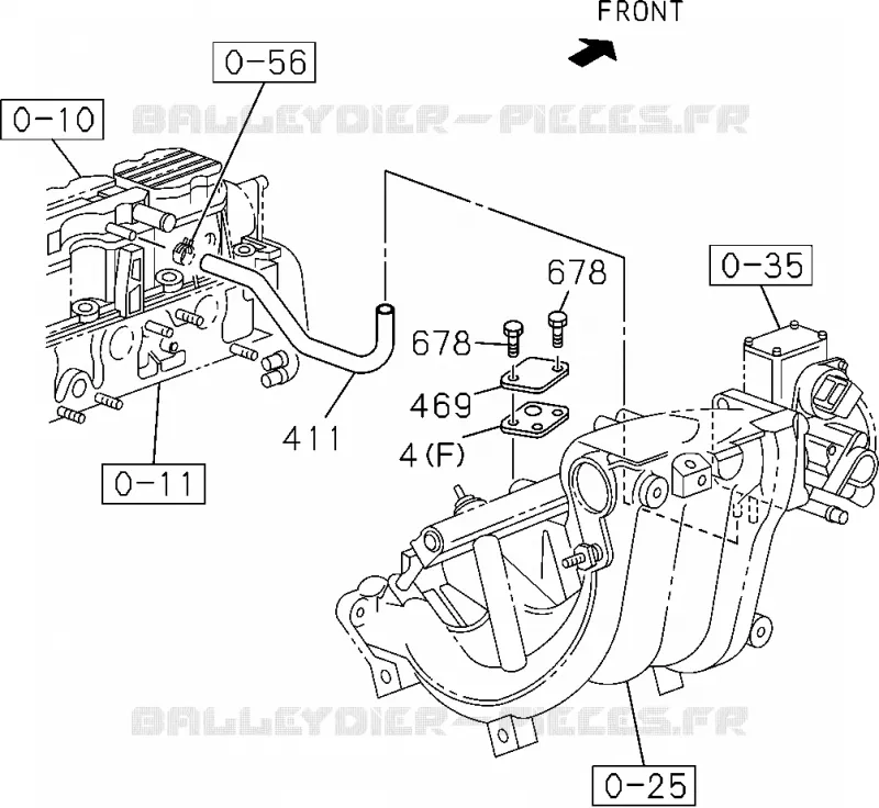 0-57 - Tuyauterie émissions<br />[057A]C24SE Isuzu PICK UP 2004-2011 DMAX AUTOMATIQUE AISIN RMD 3.0L 4JH1-TC (RDM)