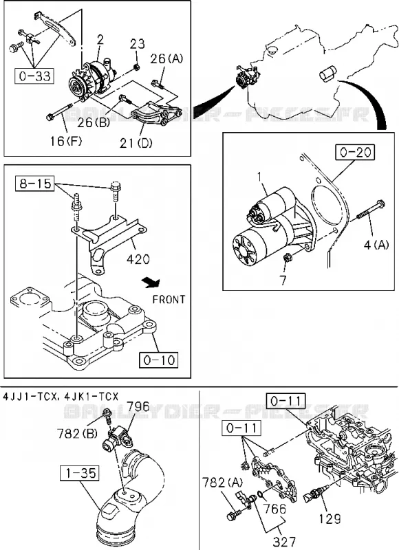 0-60 - Pièces de commande électrique moteur<br />[060A]4JJ1,4JK1(NO.1) Isuzu PICK UP 2004-2011 DMAX AUTOMATIQUE AISIN RMD 3.0L 4JH1-TC (RDM)