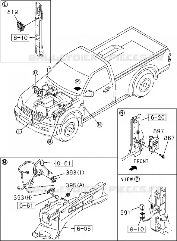 0-60 - Pièces de commande électrique moteur<br />[060A]4JJ1,4JK1(NO.2) Isuzu PICK UP 2004-2011 DMAX SPACE CAB 4X2 LONG 3.0L 4JJ1-TCX (LS0)