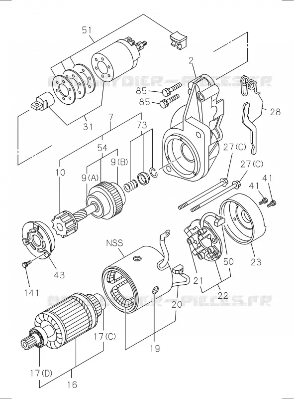 0-65 - Démarreur<br />[065A]4JA1,4JH1 Isuzu PICK UP 2004-2011 DMAX AUTOMATIQUE AISIN RMD 3.0L 4JH1-TC (RDM)