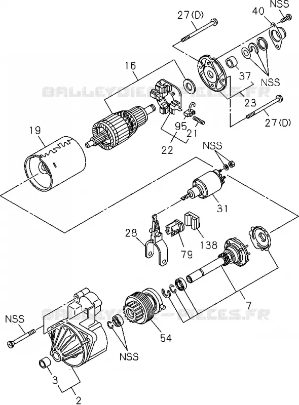 0-65 - Démarreur<br />[065A]C24SE;COMPONENT Isuzu PICK UP 2004-2011 DMAX SPACE CAB 4X2 LONG 3.0L 4JJ1-TCX (LS0)