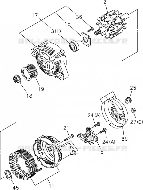 0-66 - Alternateur<br />[066A]'10/12- 4JJ1,4JK1 Isuzu PICK UP 2004-2011 DMAX SPACE CAB 4X2 LONG 3.0L 4JJ1-TCX (LS0)
