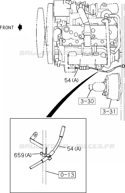 1-01 - Pédale accélérateur et commande<br />[101A]4JA1-T(NO.2) Isuzu PICK UP 2004-2011 DMAX SPACE CAB 4X2 LONG 3.0L 4JJ1-TCX (LS0)