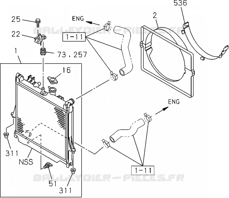 1-10 - Radiateur<br />[110A] Isuzu PICK UP 2004-2011 DMAX SPACE CAB 4X2 LONG 3.0L 4JJ1-TCX (LS0)