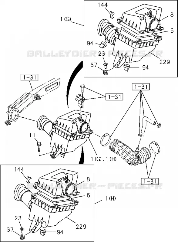 1-30 - Filtre à air<br />[130A]4JJ1-TCX,4JK1 Isuzu PICK UP 2004-2011 DMAX SPACE CAB 4X2 LONG 3.0L 4JJ1-TCX (LS0)