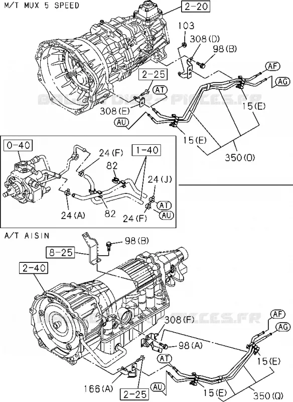 1-41 - Tuyauterie carburant - Châssis<br />[141A]4JJ1,4JK1(NO.5) Isuzu PICK UP 2004-2011 DMAX SPACE CAB 4X2 LONG 3.0L 4JJ1-TCX (LS0)