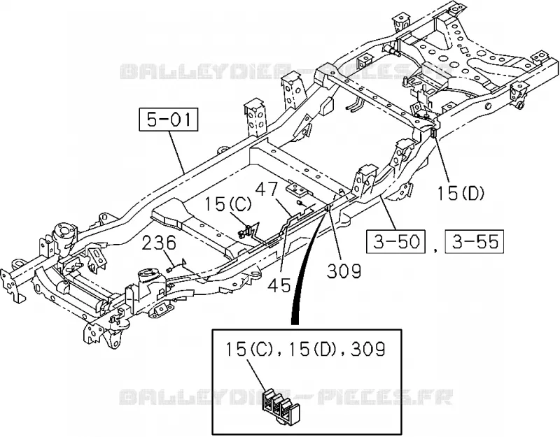 1-41 - Tuyauterie carburant - Châssis<br />[141A]6VE1,C24SE(NO.4) Isuzu PICK UP 2004-2011 DMAX SPACE CAB 4X2 LONG 3.0L 4JJ1-TCX (LS0)