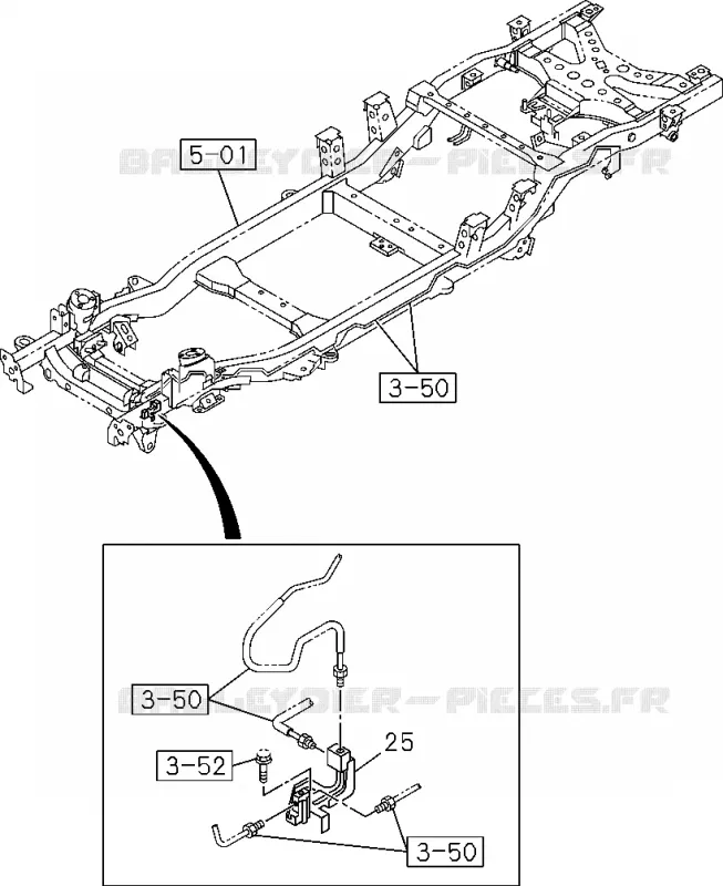 3-55 - Tuyau de frein - Huile, arrière<br />[355A]BRK WHL LK CONT LSPV(NO.1) Isuzu PICK UP 2004-2011 DMAX SPACE CAB 4X2 LONG 3.0L 4JJ1-TCX (LS0)