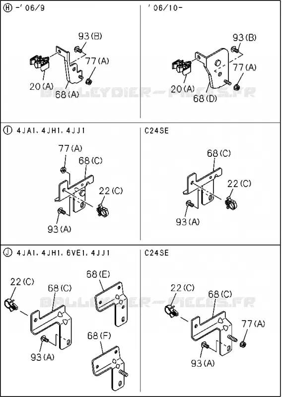 3-58 - Pièces de fixation - Tuyau de frein<br />[358A]FIXING PARTS;BRACKET Isuzu PICK UP 2004-2011 DMAX SPACE CAB 4X2 LONG 3.0L 4JJ1-TCX (LS0)