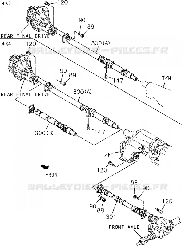 4-01 - Arbre de transmission<br />[401A]PROPELLER SHAFT ASM AND FIXING Isuzu PICK UP 2004-2011 DMAX SPACE CAB 4X2 LONG 3.0L 4JJ1-TCX (LS0)