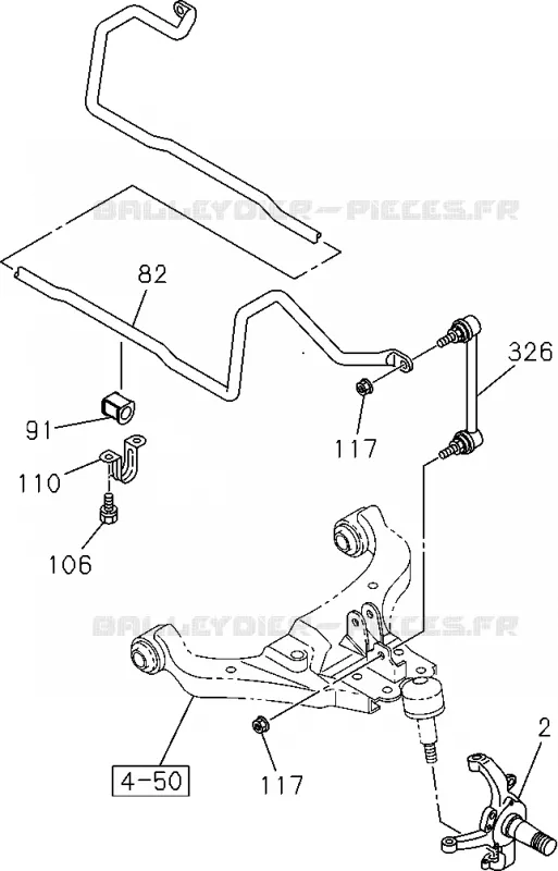 4-10 - Essieu avant<br />[410A]4X2 EXC.HIGH RIDE SUSPENSION Isuzu PICK UP 2004-2011 DMAX SPACE CAB 4X2 LONG 3.0L 4JJ1-TCX (LS0)