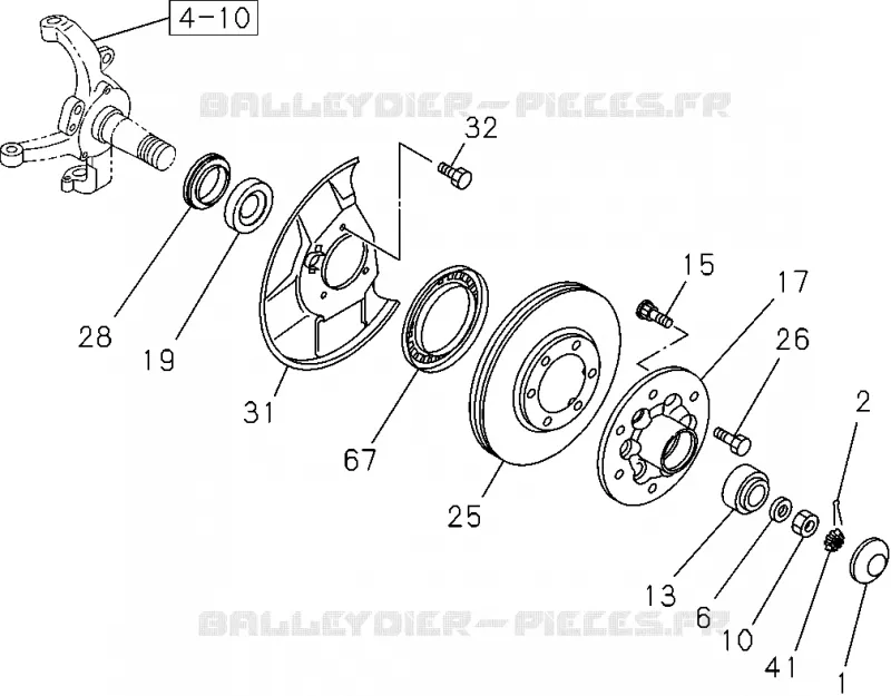 4-11 - Moyeu avant et tambour ou disque<br />[411A]4X2 EXC.HIGH RIDE SUSPENSION Isuzu PICK UP 2004-2011 DMAX SPACE CAB 4X2 LONG 3.0L 4JJ1-TCX (LS0)