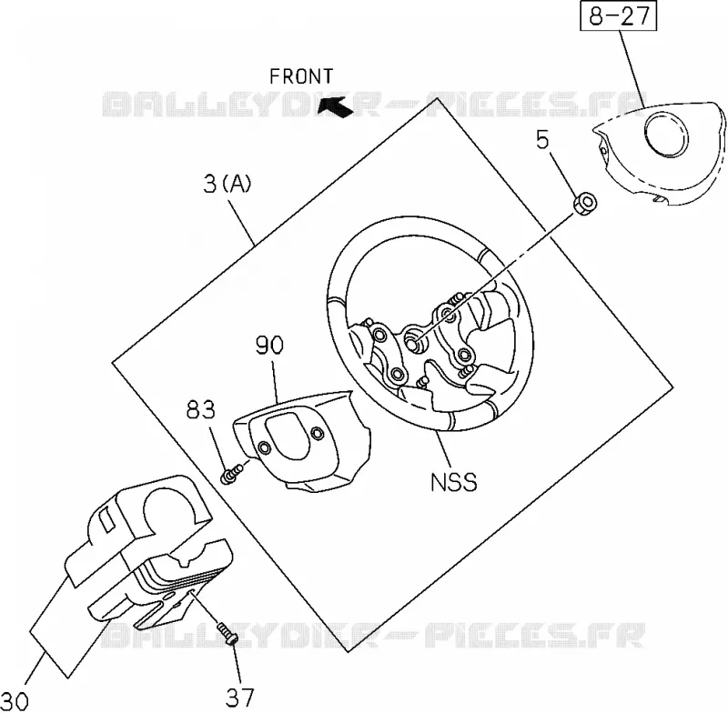 4-30 - Cache et volant de direction<br />[430A]AIR BAG Isuzu PICK UP 2004-2011 DMAX SPACE CAB 4X2 LONG 3.0L 4JJ1-TCX (LS0)