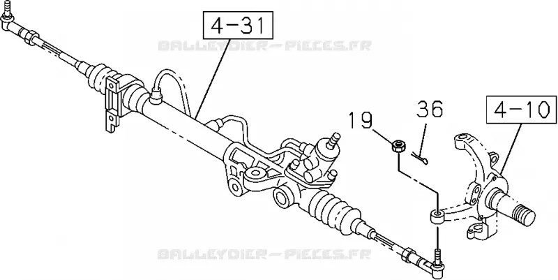 4-33 - Tringlerie de direction<br />[433A] Isuzu PICK UP 2004-2011 DMAX AUTOMATIQUE AISIN RMD 3.0L 4JH1-TC (RDM)