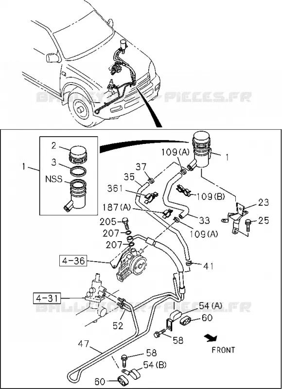 4-35 - Commande de direction assistée - Côté châssis<br />[435A]-'03/11 4JA1,4JH1 Isuzu PICK UP 2004-2011 DMAX AUTOMATIQUE AISIN RMD 3.0L 4JH1-TC (RDM)