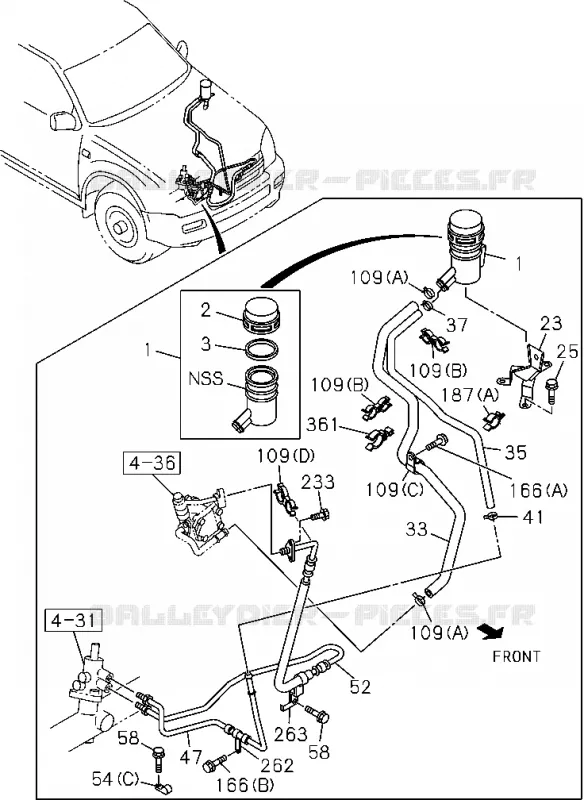 4-35 - Commande de direction assistée - Côté châssis<br />[435A]4JJ1,4JK1 Isuzu PICK UP 2004-2011 DMAX AUTOMATIQUE AISIN RMD 3.0L 4JH1-TC (RDM)