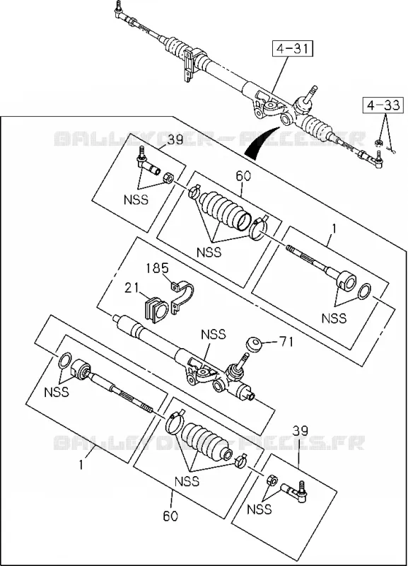4-40 - Unité de direction<br />[440A]EXC.POWER STEERING Isuzu PICK UP 2004-2011 DMAX SPACE CAB 4X2 LONG 3.0L 4JJ1-TCX (LS0)